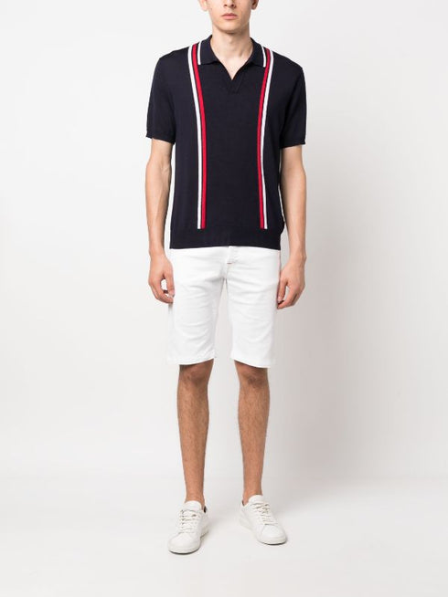 pantalones cortos vaqueros con parche de logotipo